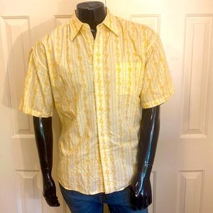 7 Diamonds XL Gold Paisley Cabana Shirt